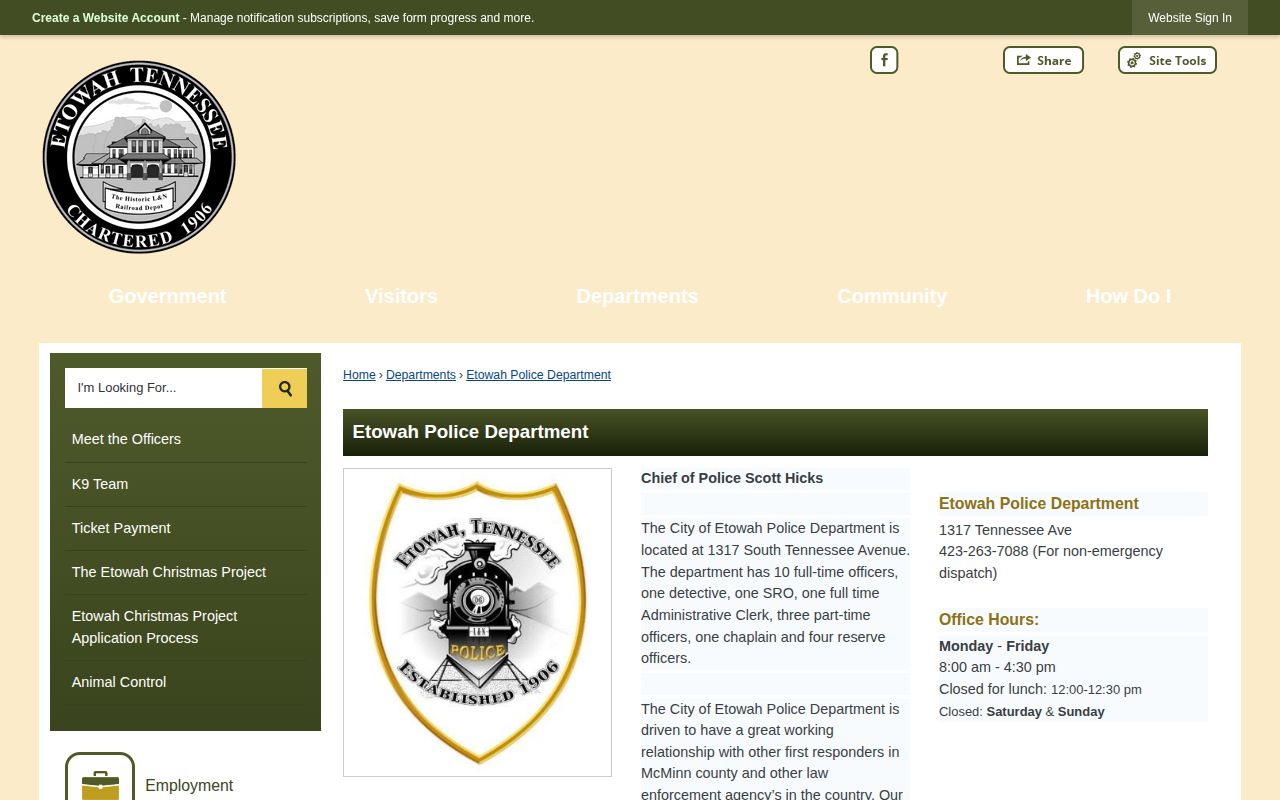 Etowah Police Department recent arrest records contact